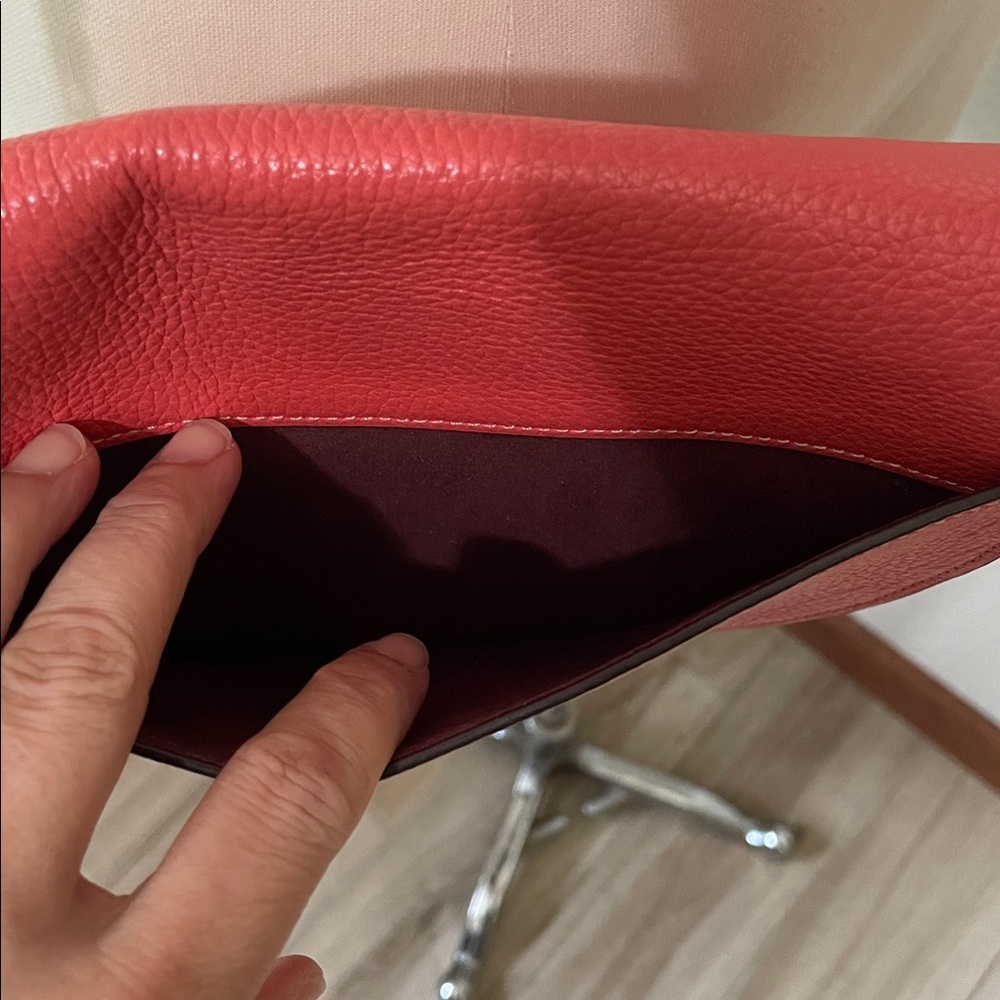 Coach Ellen Pebble Leather Saddle Crossbody Bag in Coral - Picture 4 of 12